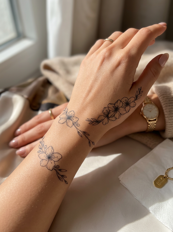 3 Styles Flowers semi-permanent tattoo