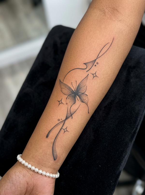 Butterfly Sparkle Tails semi-permanent tattoo