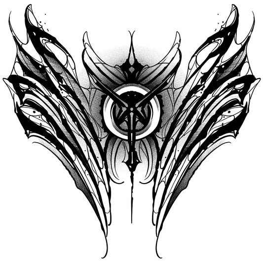 Blackwork Eclipse Wings (6 Pack) | 3.15 in × 3.15 in