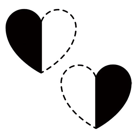 Half Black & White Hearts