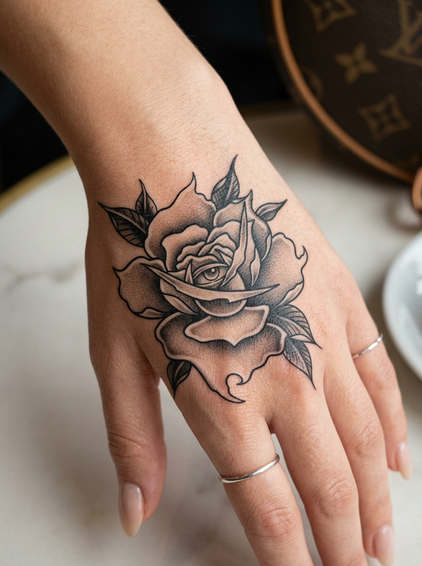 The All-Seeing Rose (6 Pack) semi-permanent tattoo