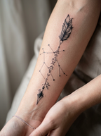 Constellation Arrow semi-permanent tattoo