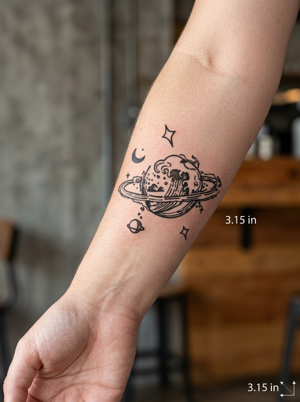 Planet Wave (6 Pack) semi-permanent tattoo