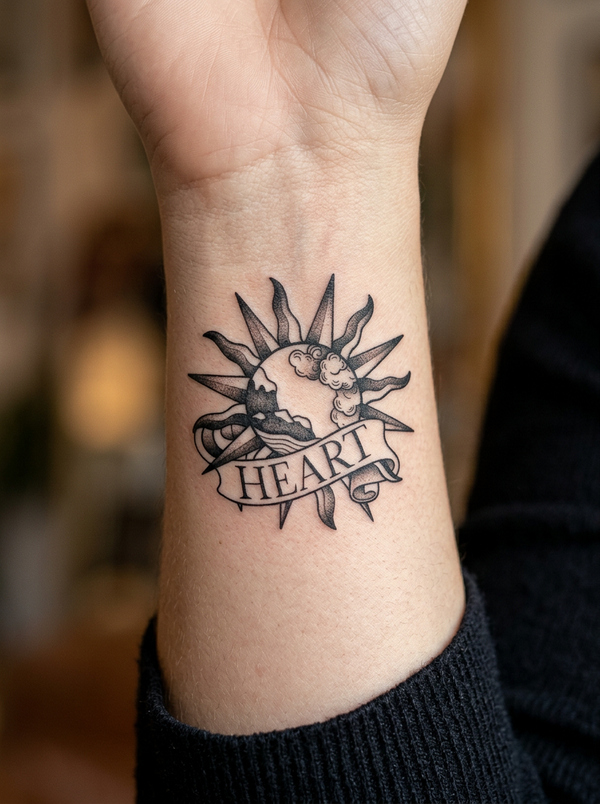 Sunny Heart (8 Pack) semi-permanent tattoo
