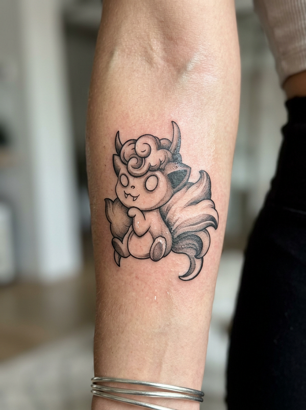 Adorable Alolan Vulpix Pokémon Art (6 Pack) semi-permanent tattoo