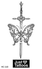 Butterfly Sword semi-permanent tattoo – view 2