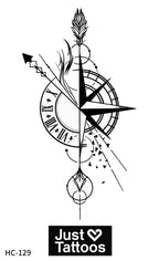 Compass & Time semi-permanent tattoo – view 2
