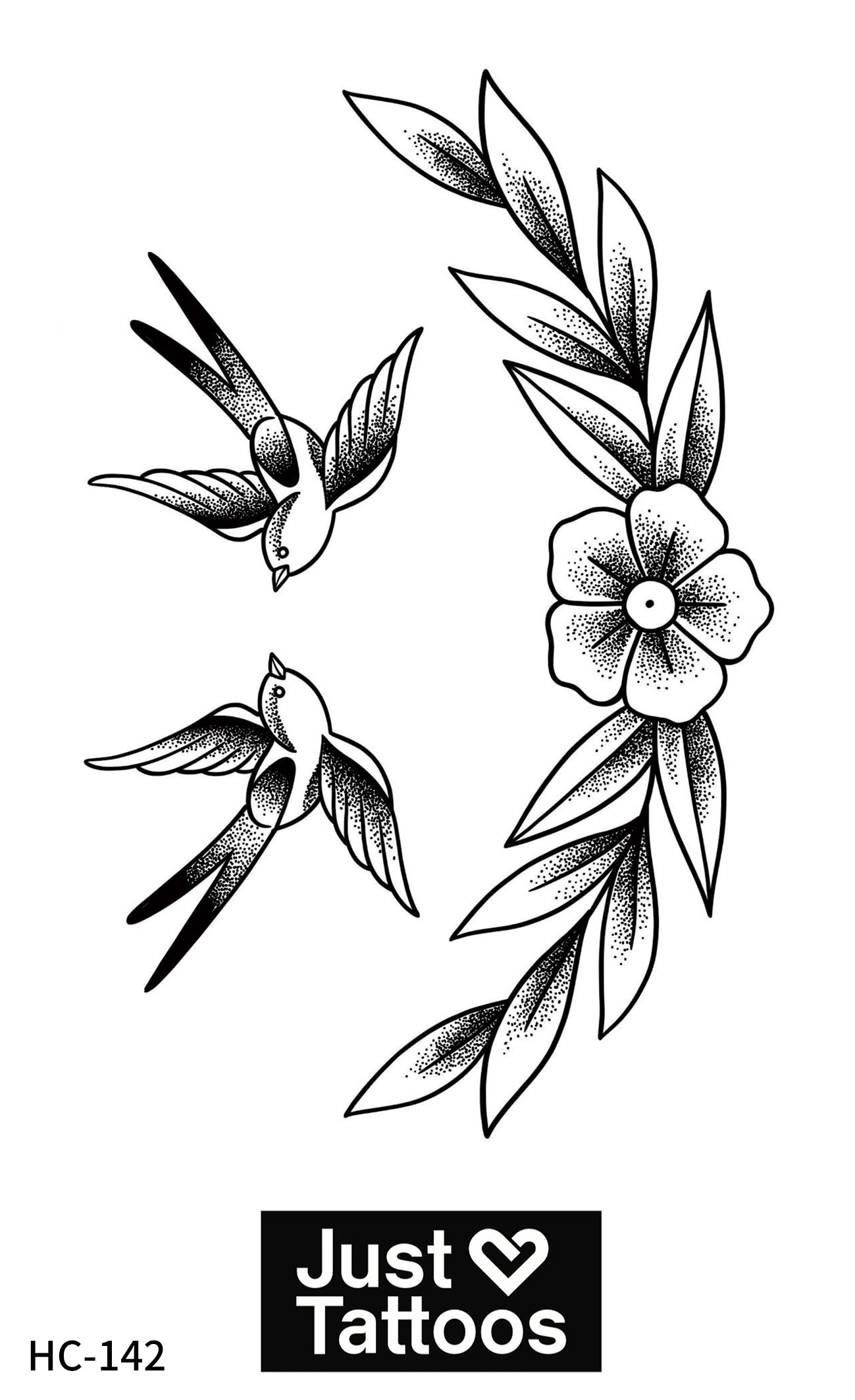 Vertical Swallow with Flowers