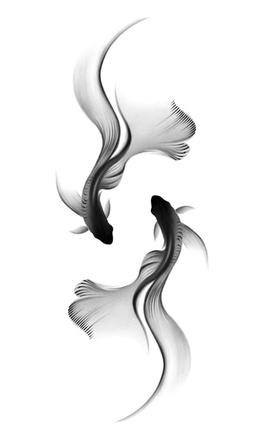 Two Koi Fishes 2.75x4.75