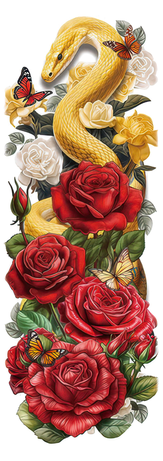Colored Snake and Roses