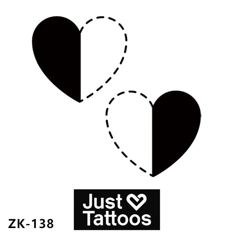 Half Black & White Hearts