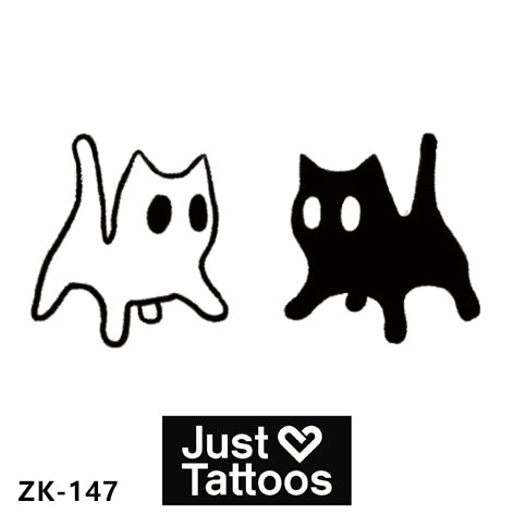 White & Black Spooky Cat Duo