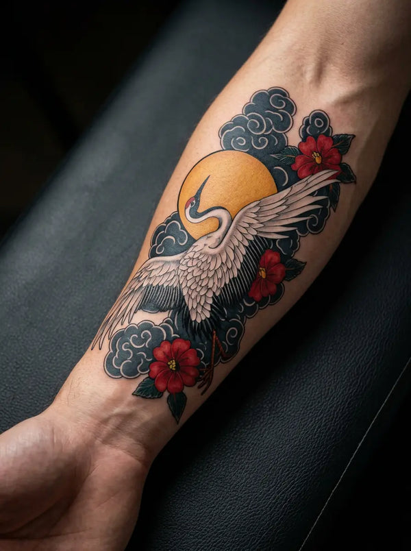 Forearm Japanese semi-permanent tattoo