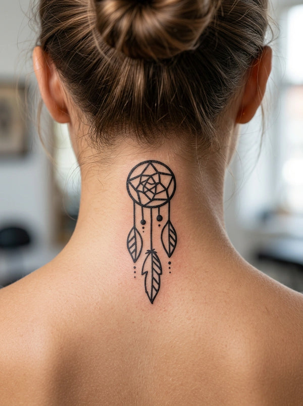 Nape fine line semi-permanent tattoo
