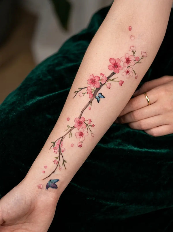 Forearm watercolour semi-permanent tattoo
