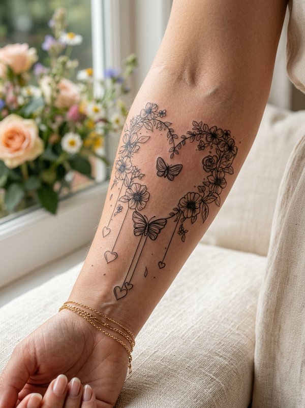 Botanical Butterfly Beauty semi-permanent tattoo