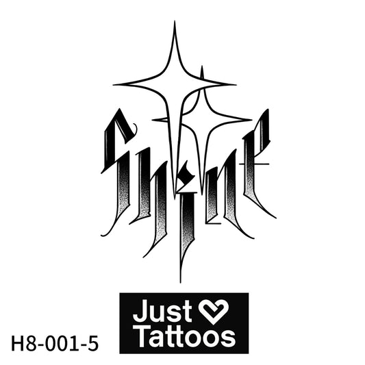 "Shine" Gothic Blackletter Script (6 Pack) | 3.15 in × 3.15 in.