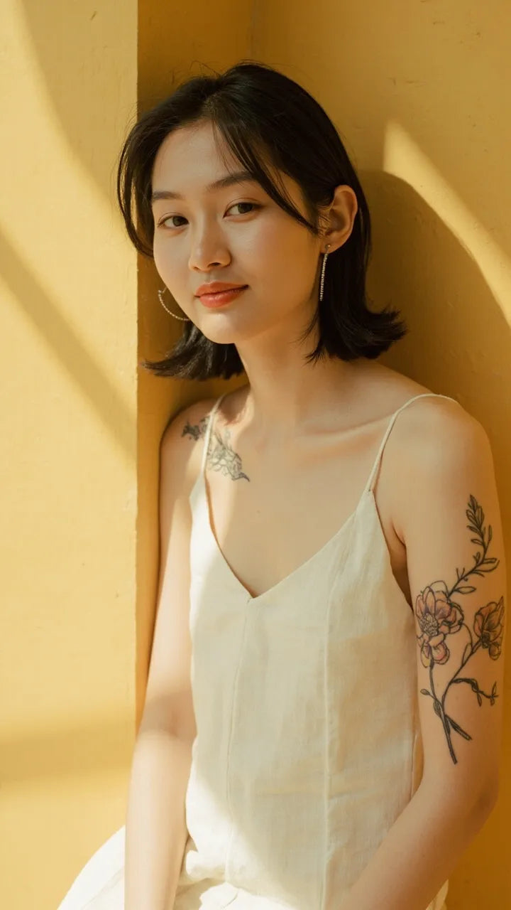 Floral semi-permanent tattoo
